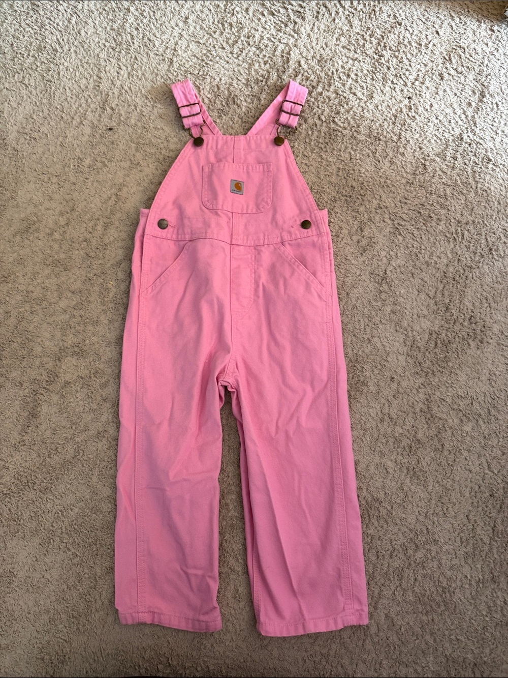 Carhartt Pink Kids Overalls One-Piece with Front Pocket
